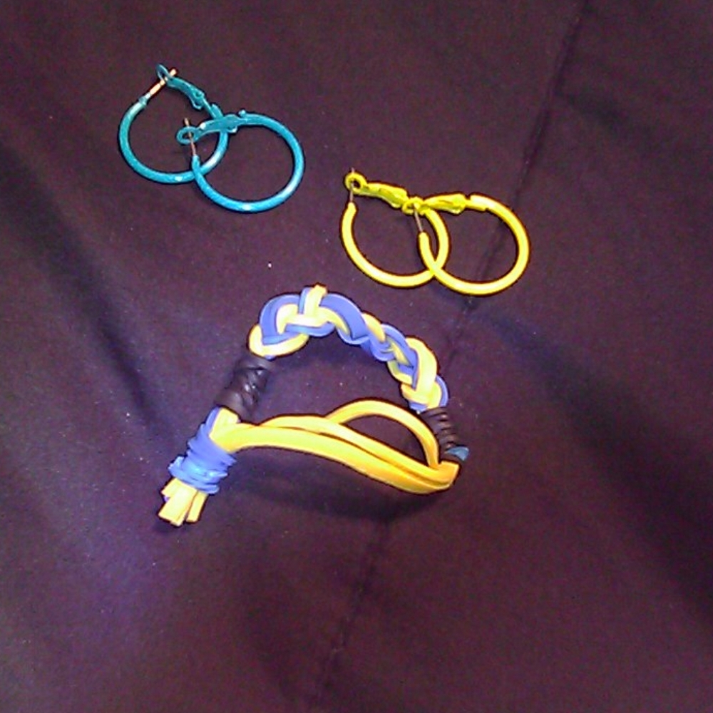 Home made bracelets with two sets of hoops